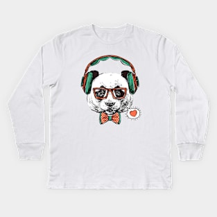 Cool Dog face Kids Long Sleeve T-Shirt